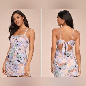 NWT Lulu's Impressions of Love Floral Print Mini Dress Spring Summer - Size M